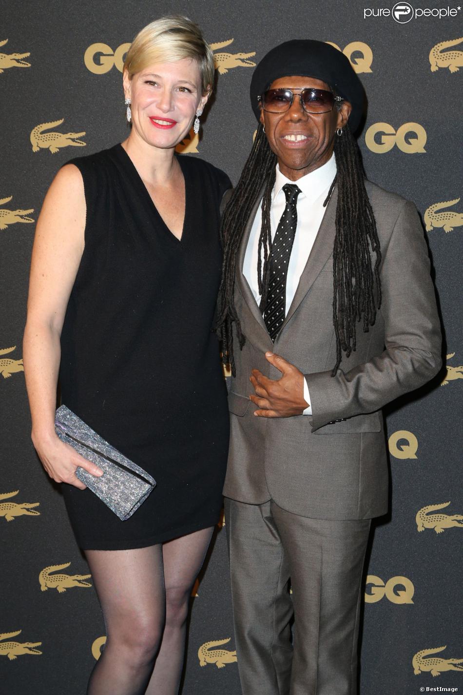 Maitena Biraben, femme de l&#039;année, et Nile Rodgers, prix spécial, lors de la soirée des GQ awards à Paris au musée d&#039;Histoire naturelle le 20 novembre 2013