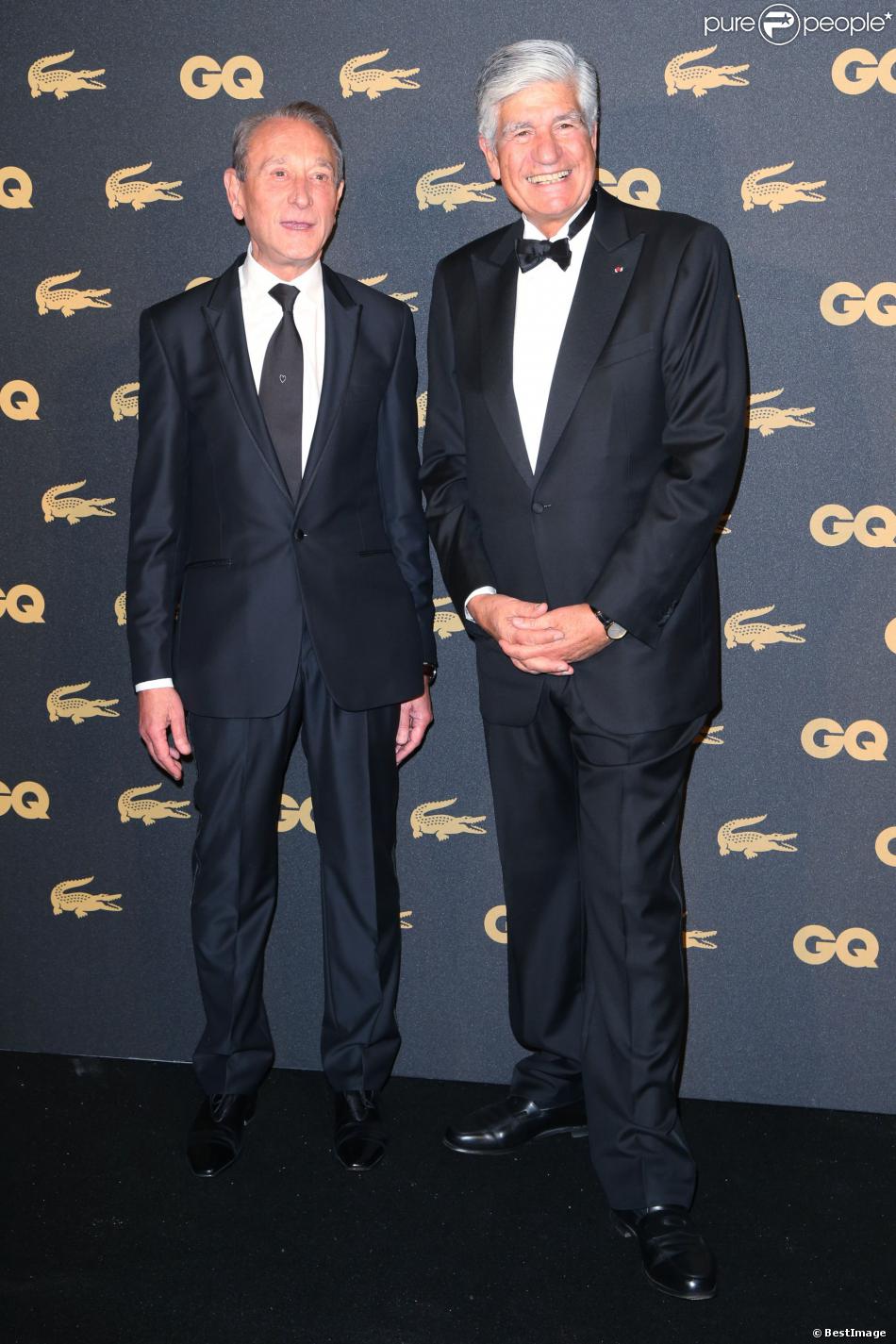 Bertrand Delanoë et Maurice Lévy, lors de la soirée des GQ awards à Paris au musée d&#039;histoire naturelle le 20 novembre 2013