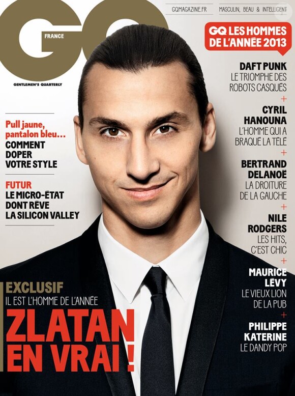 Zlatan Ibrahimovic, homme de l'année en couverture du magazine GQ édition française (décembre 2013)
