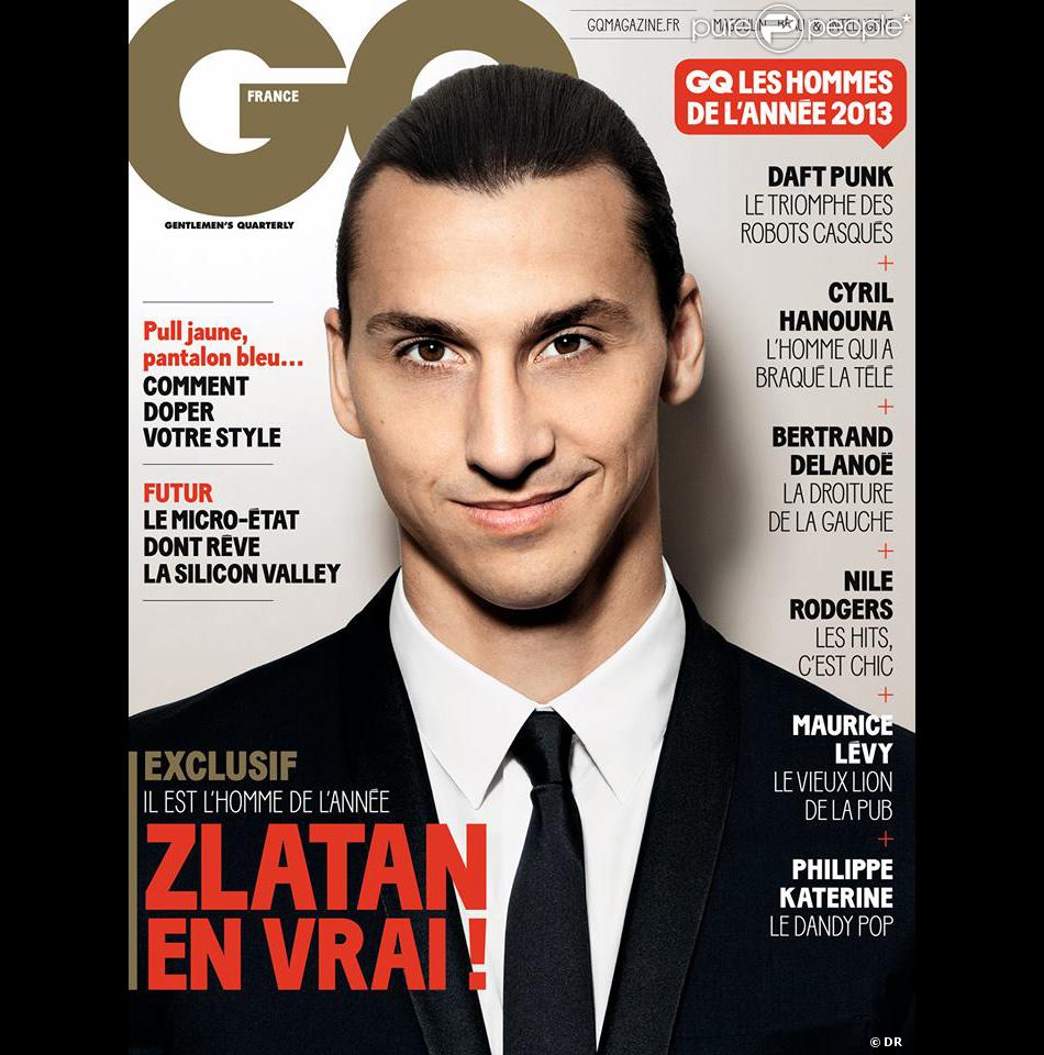 Zlatan Ibrahimovic, homme de l&#039;année en couverture du magazine GQ édition française (décembre 2013)