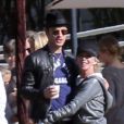 Exclusif - Justin Theroux proche et câlin avec une mystérieuse blonde inconnue lors de l'anniversaire de Susan Downey à San Francisco, le 10 novembre 2013.