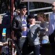 Exclusif - Justin Theroux proche et câlin avec une mystérieuse blonde inconnue lors de l'anniversaire de Susan Downey à San Francisco, le 10 novembre 2013.