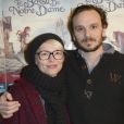 Virginie de Clausade et son compagnon Dimitri Storoge à la representation exceptionnelle de la comédie musicale "Le bossu de Notre-Dame" au théâtre Antoine à Paris le 24 novembre 2013.