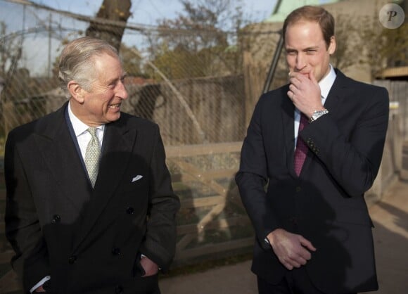 Le prince William et le prince Charles se réunissaient le 26 novembre 2013 à la Société de Zoologie de Londres pour une réunion de l'association United for Wildlife, dont le duc de Cambridge est le président.