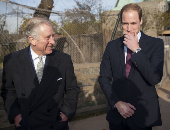 Le prince William et le prince Charles se réunissaient le 26 novembre 2013 à la Société de Zoologie de Londres pour une réunion de l'association United for Wildlife, dont le duc de Cambridge est le président.