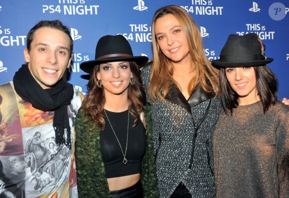 Le chanteur Gregoire Lyonnet (Danse avec les stars), Alizée, Tal et Sandrine Quetier ont participé à la soirée de lancement de la console Playstation 4 Sony au centre culturel alternatif Electric à Paris le 28 novembre