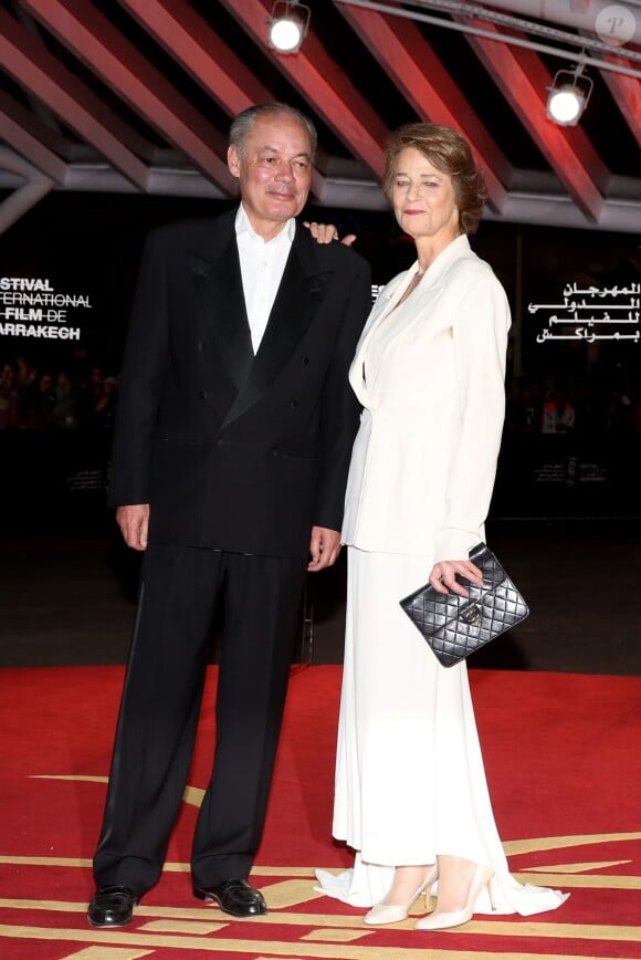 Charlotte Rampling et son compagnon Jean-Noël Tassez lors du 13eme Festival international du film de Marrakech, le 30 novembre 2013.