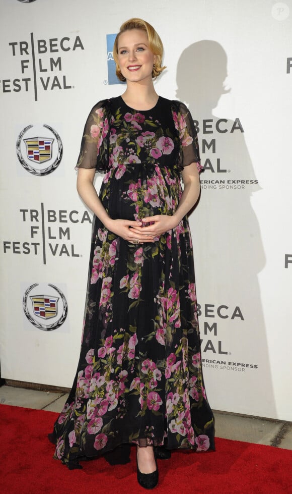 Evan Rachel Wood (enceinte) à New York. Le 21 avril 2013.