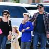 David Boreanaz en compagnie de sa femme Jaime et de leurs enfants Jaden et Bella à Calabasas, le 1er décembre 2013.