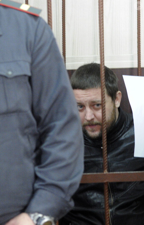 Yuri Zarutsky comparait au tribunal de Moscou pour l'agression a l'acide sur le directeur artistique du Bolchoi, Sergei Filin. Le 16 avril 2013 MOSCOW, RUSSIA. APRIL 16, 2013. Suspect Yuri Zarutsky appears in the Tagansky District Court for a hearing of Bolshoi Theatre acid attack case. He is believed to be involved in carrying out an acid attack on Sergei Filin, artictic director of the Bolshoi Ballet.16/04/2013 - Moscou
