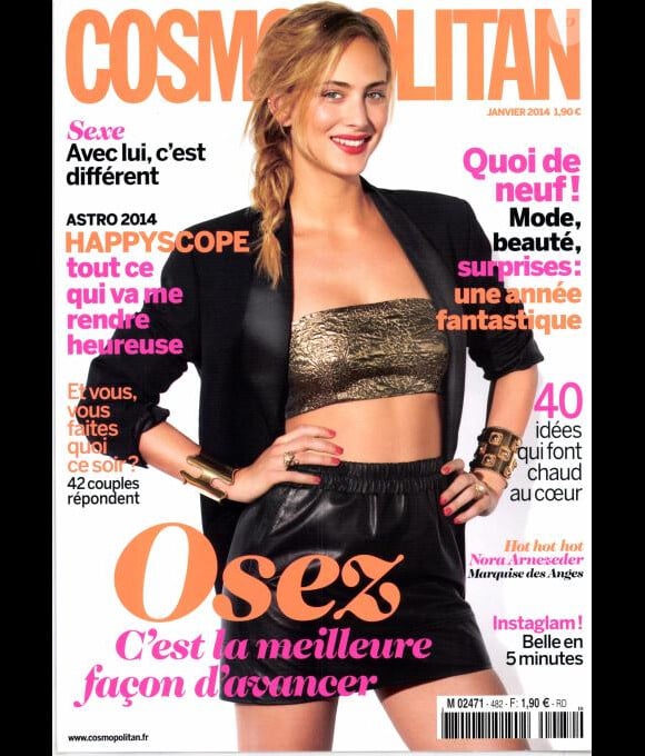 Couverture du numéro de Cosmopolitan avec l'actrice Nora Arnezeder, où figure l'interview de Dorothée Gilbert