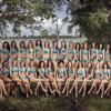 Les 33 Miss régionales candidates pour Miss France 2014 prennent la pose en maillot de bain durant leur séjour de préparation au Sri Lanka