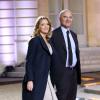 Marie-Charline Pacquot et Pierre Moscovici ministre de l'Economie et des Finances lors du dîner du Sommet pour la paix et la sécurité en Afrique au palais de l'Elysée à Paris le 6 décembre 2013