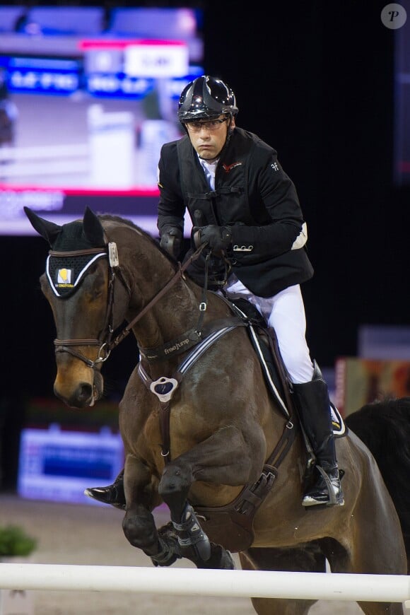 Julien Courbet lors du deuxième jour du Gucci Paris Masters à Villepinte, le 6 décembre 2013