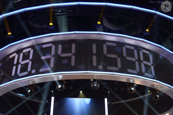 Le compteur définitif des promesses de dons lors de la soirée spéciale Téléthon sur France 2, le samedi 7 décembre 2013.