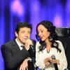 Patrick Bruel et Marina Russo lors de la soirée spéciale Téléthon sur France 2, le samedi 7 décembre 2013.