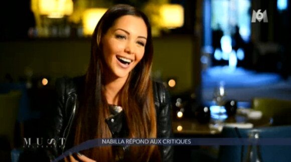 Nabilla Benattia de Hollywood Girls et Les Anges de la Télé-Réalité, en interview dans Must Célébrités, le samedi 7 décembre sur M6.