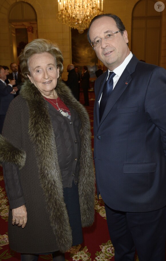 Exclusif - Bernadette Chirac et François Hollande à l'Elysee le 21 novembre 2013.