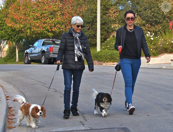 Amanda Bynes se promène avec ses parents à Thousand Oaks, le 6 décembre 2013.