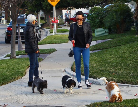 Amanda Bynes se promène avec ses parents à Thousand Oaks, le 6 décembre 2013.