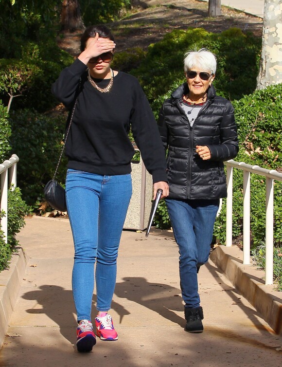 Amanda Bynes, accompagnée de sa mère, se rend dans un centre de désintoxication à Los Angeles, le 6 décembre 2013.