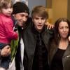 Justin Bieber avec sa soeur Jazmyn, son père Jeremy Bieber et sa mère Pattie Mallette à la première de Justin Bieber : Never Say Never à Toronto, Canada, le 1er février 2011.