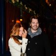 Poppy Montgomery et Shawn Sanford, en amoureux à Paris, sont allés dîner au restaurant Chez Fernand avant de se rendre au Café Laurent. Paris, le 10 décembre 2013.