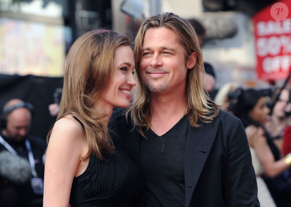 Angelina Jolie et Brad Pitt à Londres le 2 juin 2013.