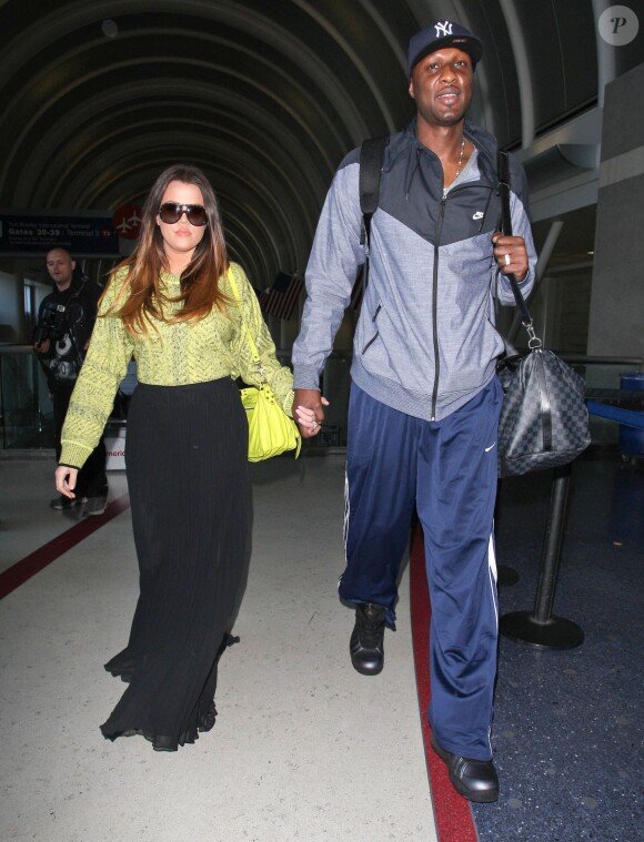 Khloé Kardashian et son mari Lamar Odom à Los Angeles, le 4 mai 2012.