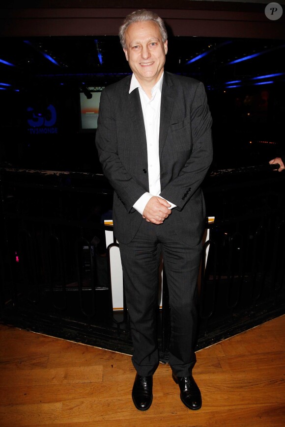 Yves Bigot, directeur general de TV5 Monde, au 30e anniversaire de la chaine TV5 Monde au Pavillon Champs Elysées, à Paris, le 13 decembre 2013.