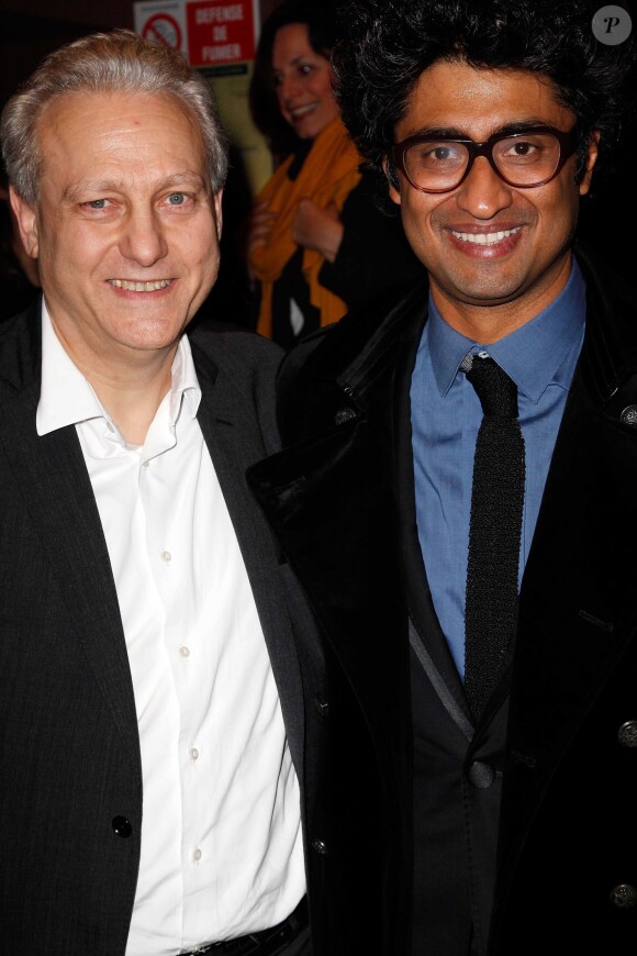 Yves Bigot (directeur general de TV5 Monde) et Sebastien Folin - Soiree pour le 30e anniversaire de la chaine TV5 Monde au Pavillon Champs Elysees, a Paris, le 13 decembre 2013.13/12/2013 - Paris