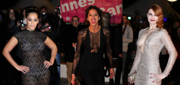 Elodie Frégé, Amel Bent et Noémie Lenoir - 15e édition des NRJ Music Awards à Cannes, le 14 décembre 2013.
