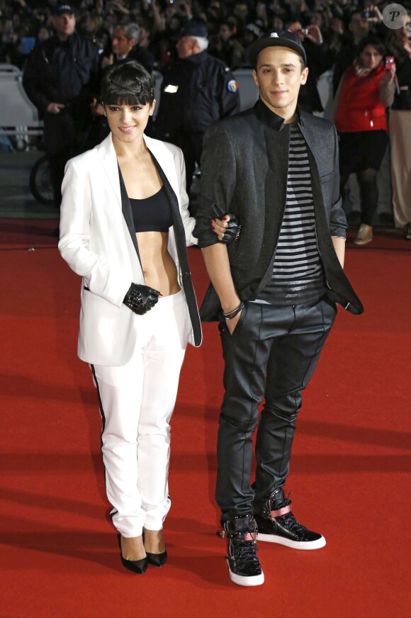 Alizée et son compagnon Gregoire Lyonnet - 15eme édition des NRJ Music Awards à Cannes. Le 14 décembre 2013.