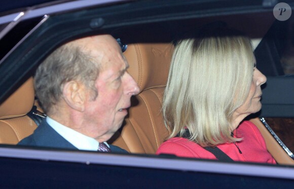 Le duc et la duchesse de Kent à Buckingham Palace le 18 décembre 2013 après le déjeuner de Noël en famille offert par la reine Elizabeth II