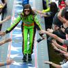 Danica Patrick lors de la présentation des pilotes avant les 500 miles de Daytona au Daytona International Speedway de Daytona Beach, le 24 février 2013