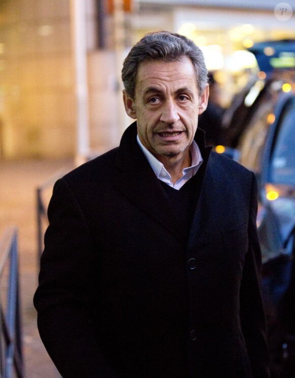Exclusif - Nicolas Sarkozy en déplacement à Bruxelles pour le concert de Carla au Cirque Royal, le 13 décembre 2013.