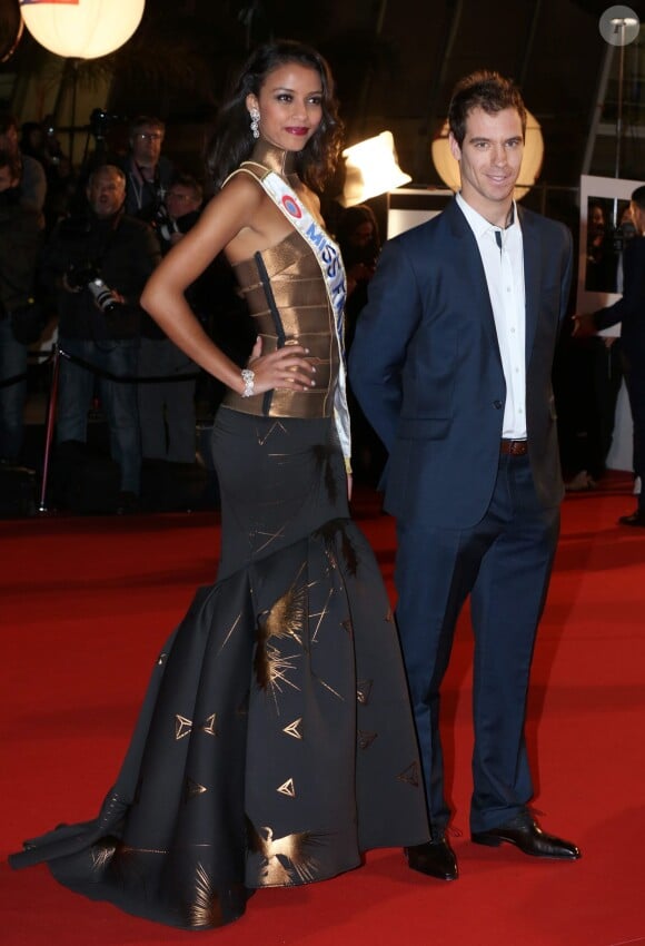 Flora Coquerel, Miss France 2014 et Richard Gasquet - 15eme edition des NRJ Music Awards a Cannes. Le 14 decembre 2013  15th NRJ Music Awards in Cannes. On december 14th 201314/12/2013 - Cannes