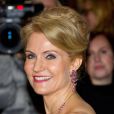  Helle Thorning-Schmidt, charmant Premier ministre du Danemark, au palais Christian VII d'Amalienborg, à Copenhague, le 1er janvier 2014 pour le banquet du Nouvel An offert par la reine Margrethe II. 