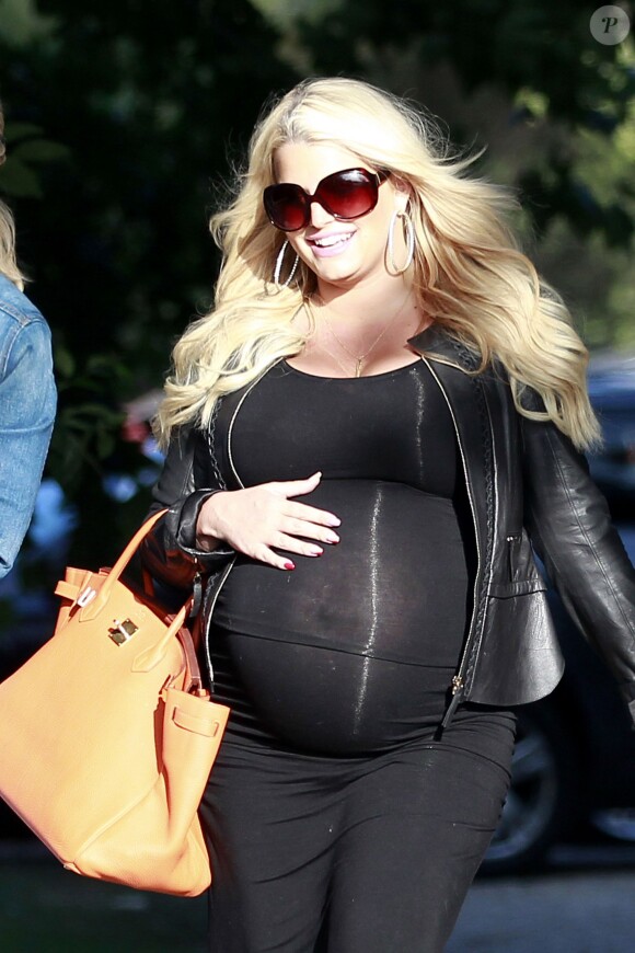 Jessica Simpson, alors enceinte de son deuxième enfant, à Los Angeles, le 25 mai 2013.