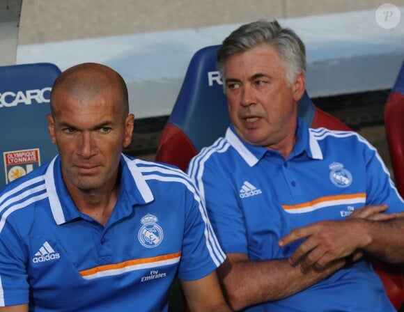 Carlo Ancelotti et Zinédine Zidane à Lyon, le 24 juillet 2013.