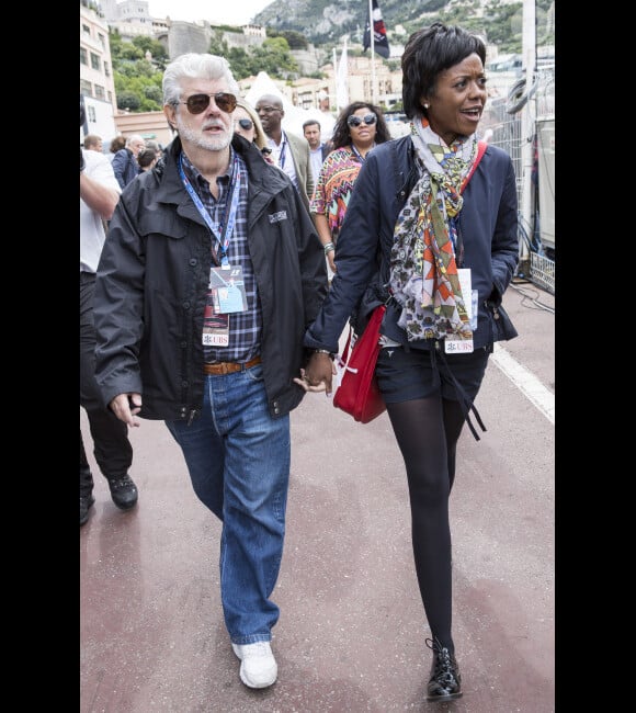 George Lucas et sa femme Mellody Hobson lors du Grand Prix de Monaco le 25 mai 2013
