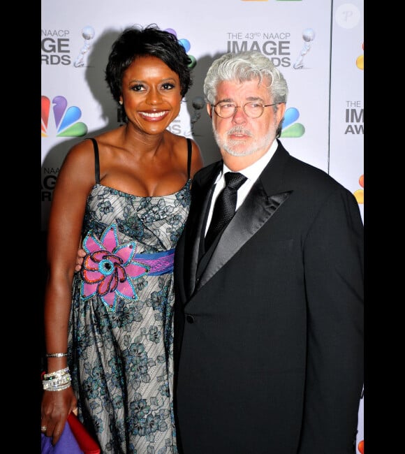 George Lucas et sa femme Mellody Hobson à Los Angeles le 17 février 2012