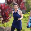 Alanis Morissette en plein footing à Hawaii, le 26 décembre 2013.
