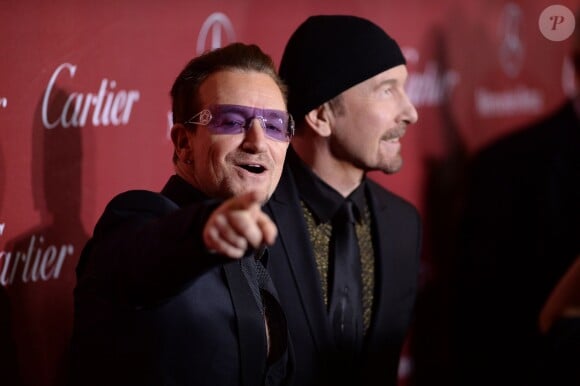 Bono et The Edge lors de la soirée de remise de prix du 25e Festival International du film de Palm Springs. Le 4 janvier 2014.