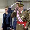 Le roi Juan Carlos Ier d'Espagne célébrait le 6 janvier 2014 à Madrid, avec la reine Sofia, le prince Felipe et la princesse Letizia, la Pâque militaire, dans un contexte de crise de confiance aggravée vis-à-vis de la monarchie.