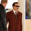 Johnny Depp dans un look rétro face à Paul Bettany pour le tournage de Mortdecai à Los Angeles, le 6 janvier 2013.