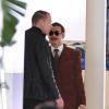 Johnny Depp dans un look rétro pour le tournage de Mortdecai à Los Angeles, le 6 janvier 2013.