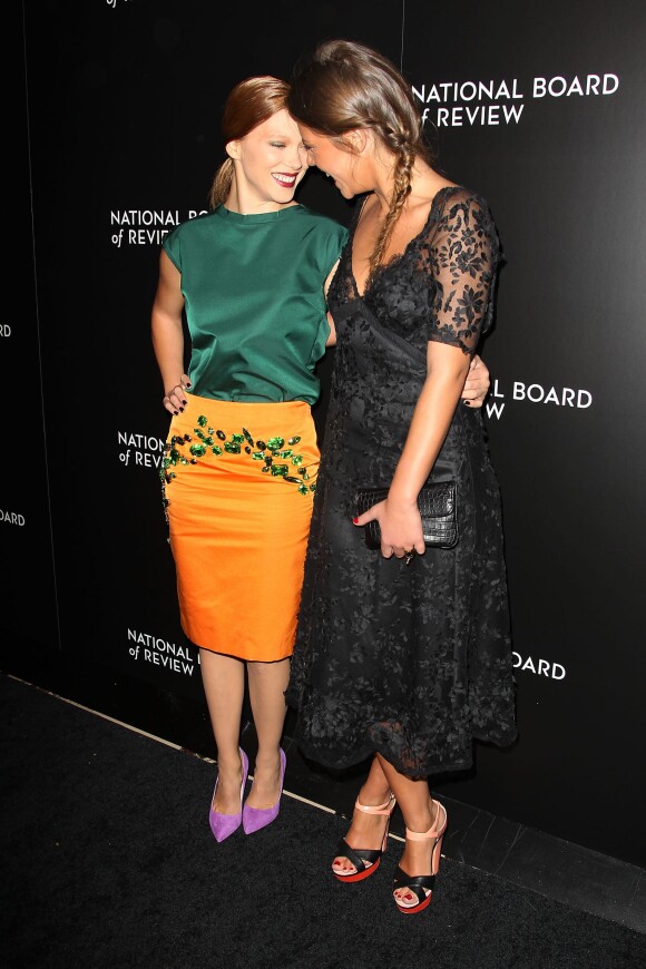 Léa Seydoux et Adèle Exarchopoulos lors des National Board of Review Awards 2014 à New York le 7 janvier 2014.