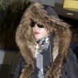 Madonna arrive à l'aéroport JFK de New York, le 23 décembre 2013.