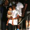 Exclusif - Beyoncé et Jay Z à la sortie de leur hotel avec leur fille Blue Ivy à Miami, le 1er janvier 2014.